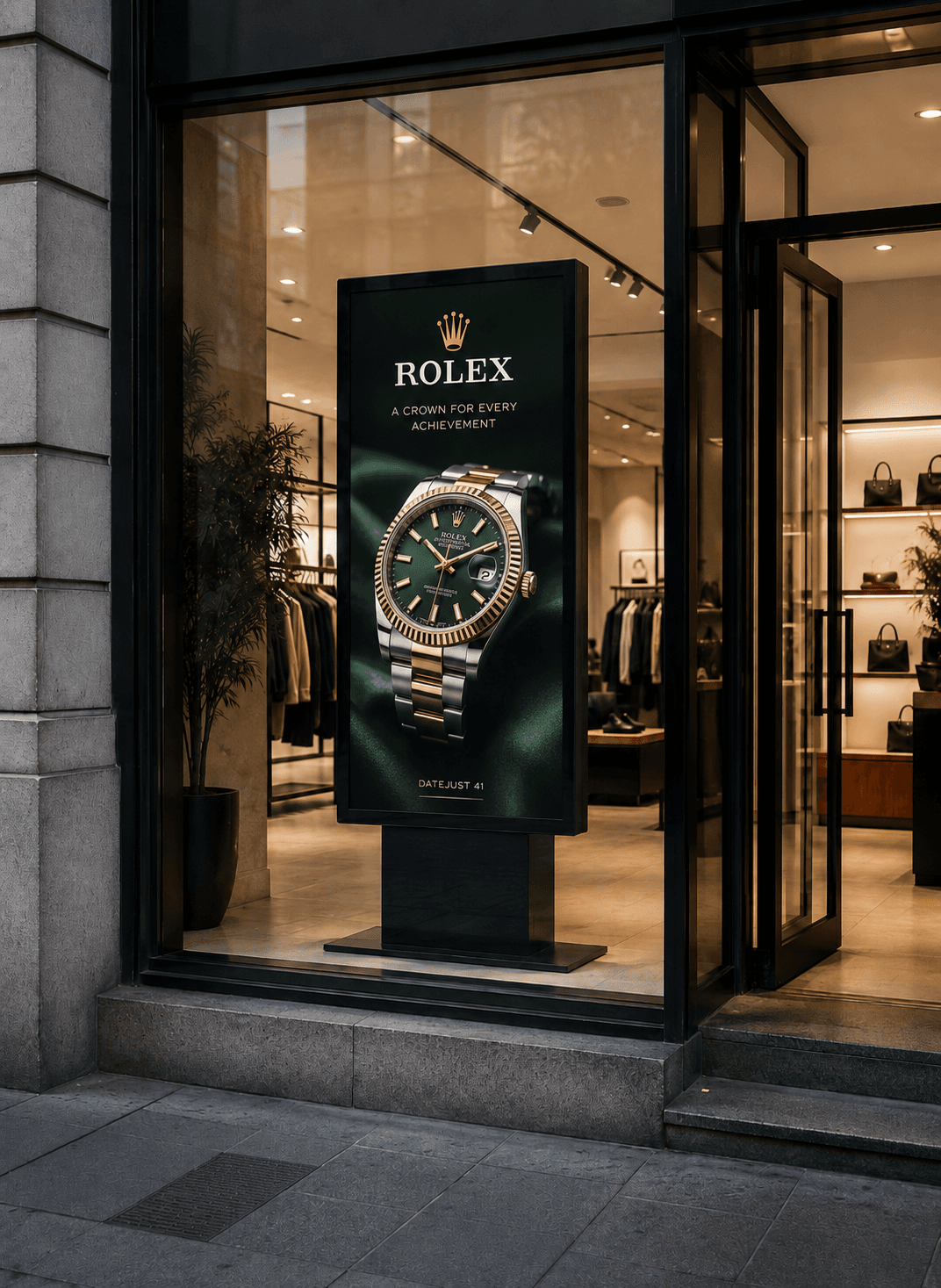 Rolex campaign on a Digital Window screen